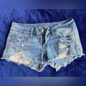 American Eagle Super Low Shortie Size 2 Jean Shorts